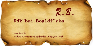 Rábai Boglárka névjegykártya